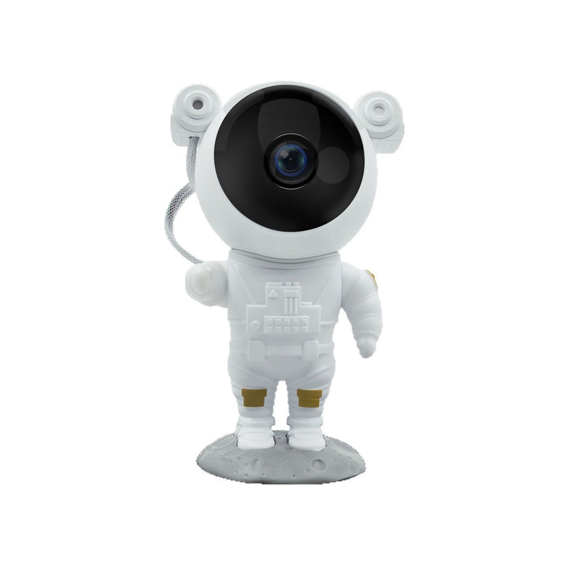 Astronaut Galaxy Projector, a white astronaut figure standing on a moon-rock base