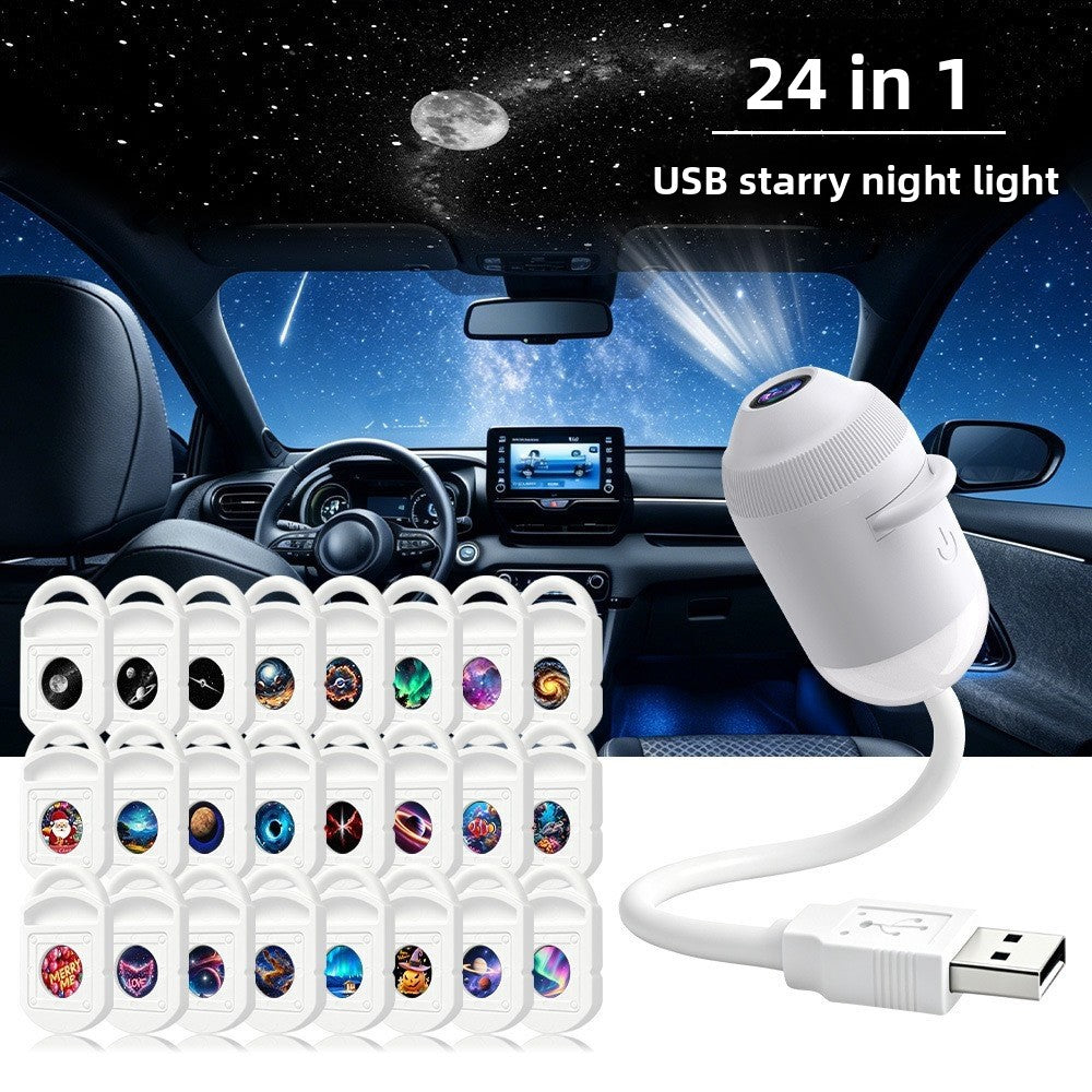 Starry Sky USB Galaxy Projector, 24 films option (supplier image)